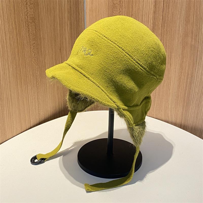 Reversible Lei Feng Hat for Men and Women  Autumn and Winter Cold Protection  Ear Protection Lace Up Cap  Woolen Flying Hat