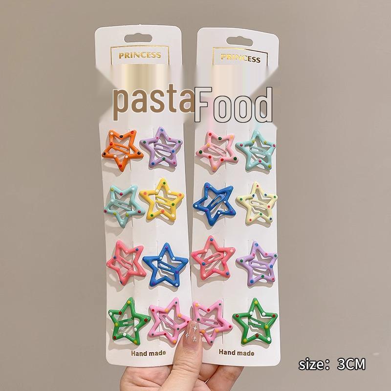 Y2K Dopamine Color Pentagram Small Hair Clip for Women & Kids - Cute Bangs & Side Hair Accessory