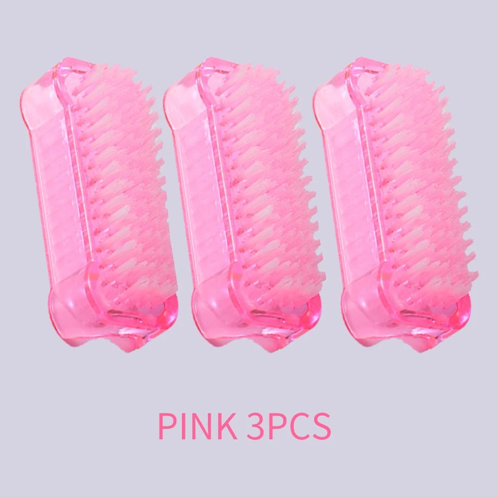 

3/6pcs Double-Sided Nail Cleaning Brush for Nails Polish Gel Acrylic Powder Dust Cleaning Brush Manicure Pink Brushes Tools cerise розовый