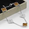 Women's Four-Leaf Clover Bracelet – 18K Gold Plated with Double-Sided Mother-of-Pearl, Elegant High-Quality Accessory, Chic and Lucky Design.