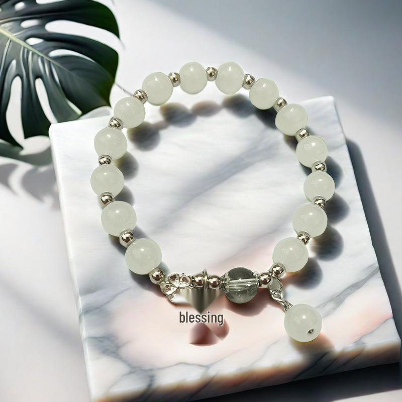 Cat's Eye Moonstone Butterfly Bracelet for Women – Trendy, Versatile Beaded Design, Perfect Student Gift