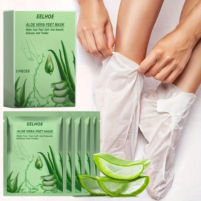 Máscara para os Pés de Aloe Vera Hidratante Esfoliante Máscara para os Pés Anti Ressecamento Rachaduras Remove Pele Morta Hidratante Cuidados com a Pele dos Pés Máscara para os Pés