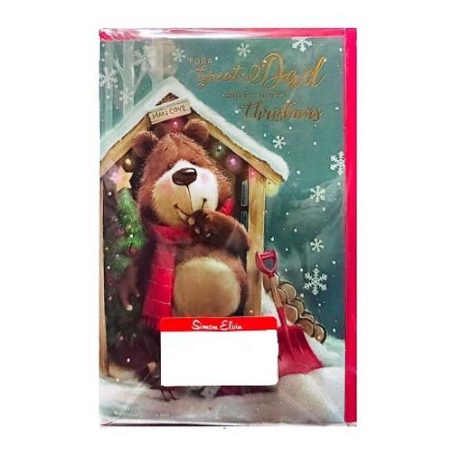 Simon Elvin For A Great Dad Teddy Bear Christmas Card (Pack of 6)