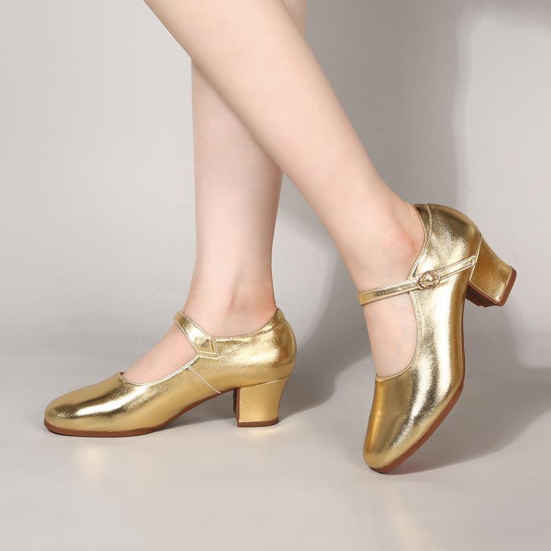 2025 New Square Dance Shoes Dancing Shoes Women's Soft-soled Dance Shoes Summer Dance Shoes High Heels Training Teacher Shoes