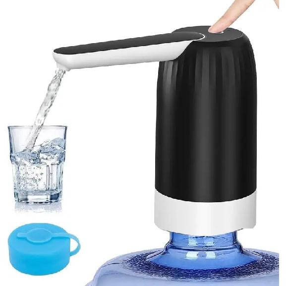 Portable USB Electric Water Dispenser Pump for 2-5 Gallon Bottles, Rechargeable Battery, BPA-Free (Black)