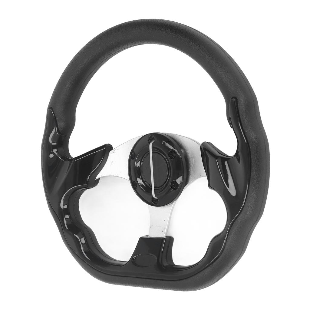 13in Steering Wheel Black PU Leather Racing Style Comfortable Grip Modification Steering Wheel Replacement for Car