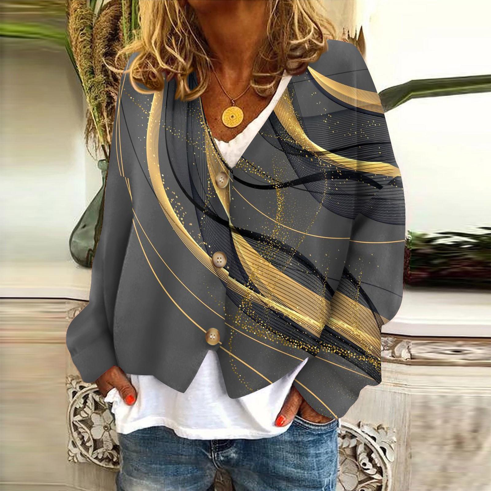 

Женская куртка, модная, повседневная, с рождественским принтом, с длинным рукавом, пальто XL