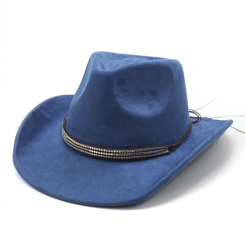 

Suede High-End Top Hat, Retro Cowboy Hat For Men And Women, Western Tibetan Famous Cow Head Felt Hat M（56-58cm）