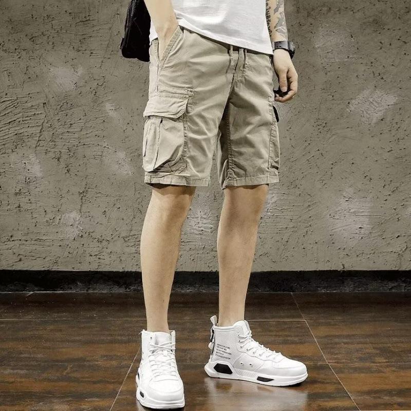

Мужские летние повседневные шорты карго 2024: Трендовые, Многокарманные, Легкие, Средней длины брюки на кулиске XL хаки