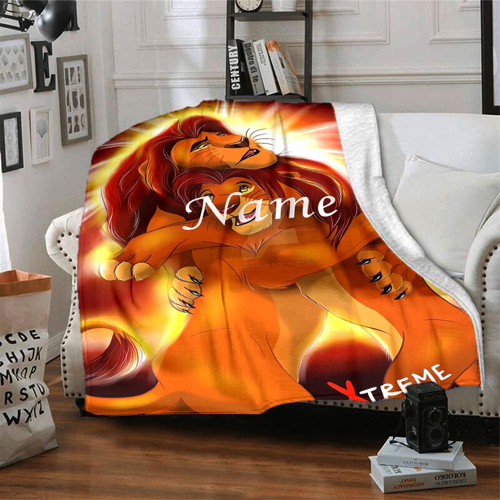 Custom Name Lion Adventure Party Blanket For Couch Bed Plush Cozy Fuzzy Blanket Super Soft Warm Blankets For Fall And Winter 0916270
