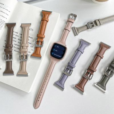 Schlankes Lederarmband für Fitbit Versa 4/ Versa 3/Versa 2/Versa 1/Versa Lite Smart Watch Strap Correa für Fitbit Versa Sense 2