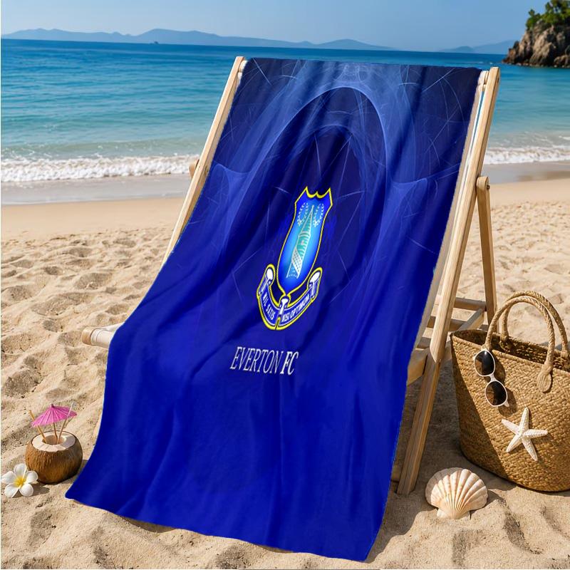Asciugamano da Spiaggia con Stemma dell'Everton Football Club, Asciugamano da Spiaggia in Microfibra, Leggero e Asciugatura Rapida, per Viaggi Estivi, Piscina, Regalo di Compleanno per Fan