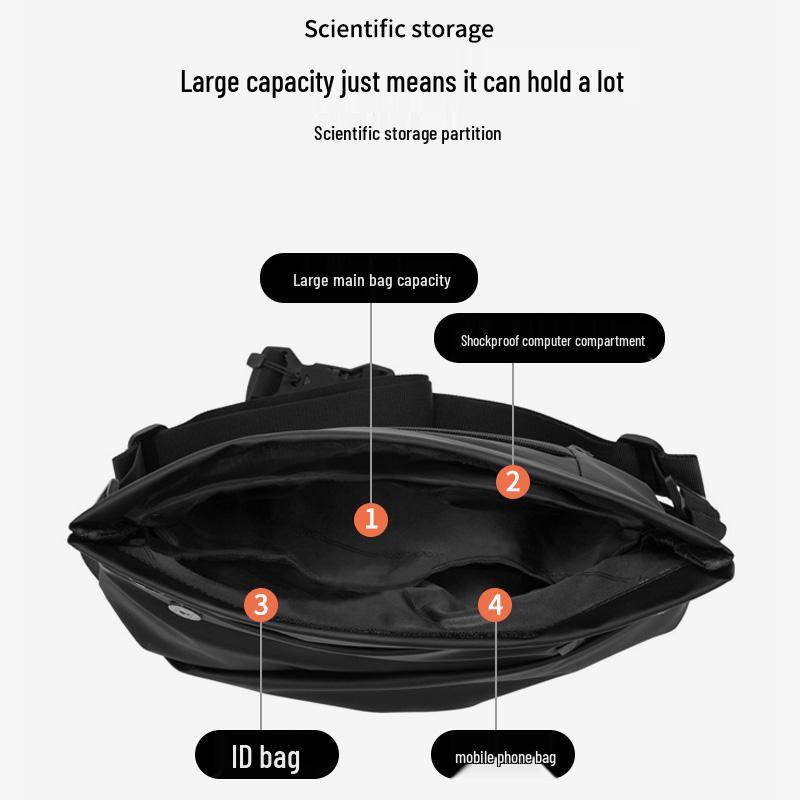 Herren Trendige Motorrad-Brusttasche mit großem Fassungsvermögen und Magnetverschluss