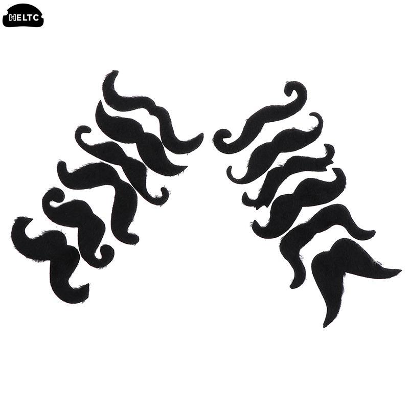 12pcs Funny Costume Mustache Pirate Party Halloween Cosplay Fake Mustach Beard Whisker Kid Adult Novelty Party Supplies