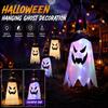 Halloween Witch Hat Ghost LED Hanging Lights Warm White Multicolor Flash Pendant Spooky Ghost Lamp for Yard Indoor Party Decor