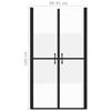 VidaXL ESG Semi-frosted Shower Door (88-91)x190 Cm