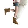 Fashion 2025 Autumn Suede Leather Pleated Ankle Boots Women Pointed Toe Slip On Western Cowboy Boots Fashion Short Chelsea Botas Mujer