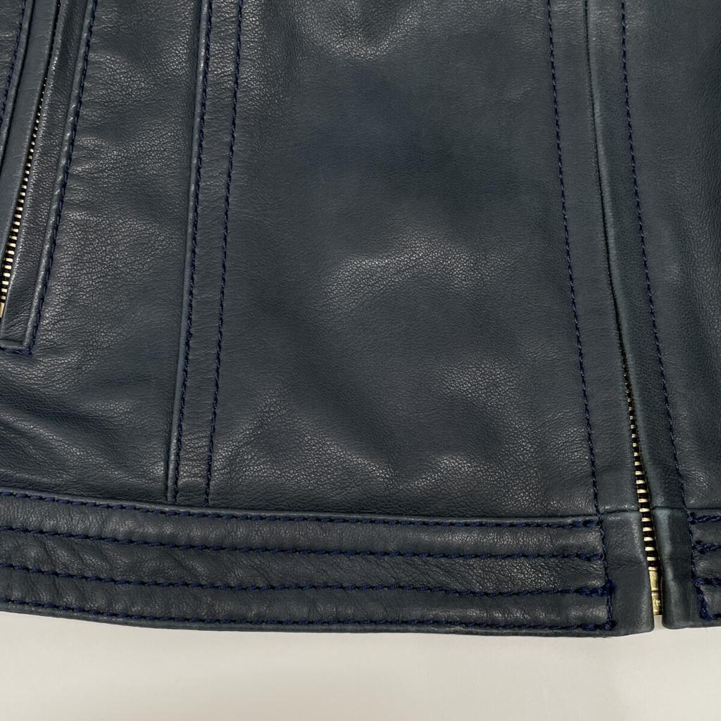 TOMORROWLAND [Collection] 2011 Navy Lamb Leather Zip-Up Blouson Jacket 40 NavyUsed