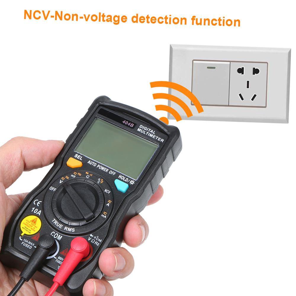 Handheld Digital Multimeter RM404B Multifunction Mini Multi Meter AC DC Voltage Transistor Tester Ammeter Temperature