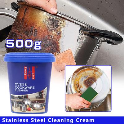 500g Stainless Steel Cleaning Paste Multi-Purpose Powerful Degreaser Oil Cookware Decontamination Rust Removal Kitchen Cleaner