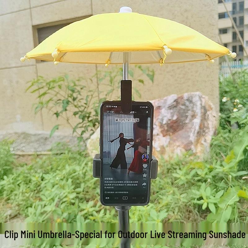 Portable Mobile Phone Sunshade and Rainproof Clip Umbrella