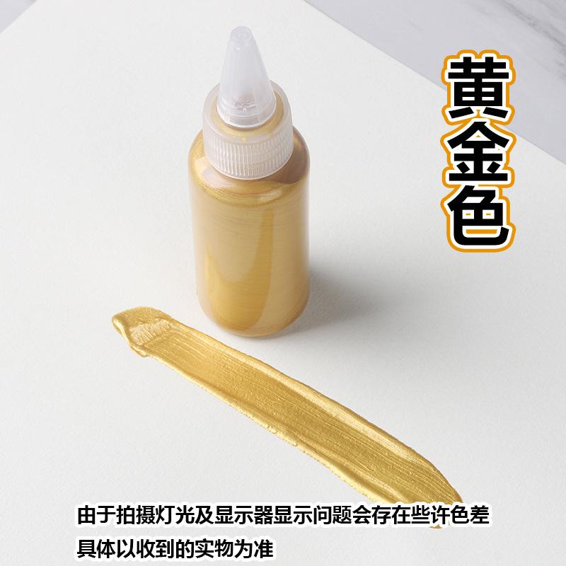 60ml Metallic Acrylic Paint Waterproof Fade-Resistant (Gold/Silver) for Buddha Statue Coloring Wall Art and Graffiti