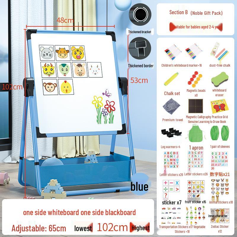 Foldable Double-Sided Magnetic Whiteboard with Mobile Stand for Home, Children's Teaching, and Conferences