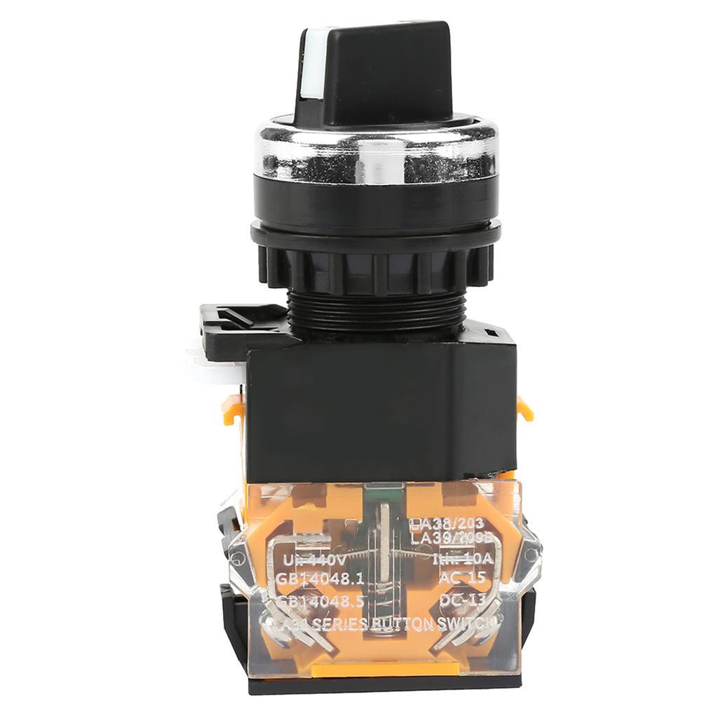 22mm Round Rotary Selector Switch 2 Positions NC + NO Self Locking