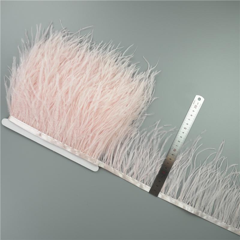 1Meter/Lot 10-15Cm Ostrich Feather Fringe Trim For Crafts Plumas Ribbon For Needlework And Handicrafts Feather Dress Accessories