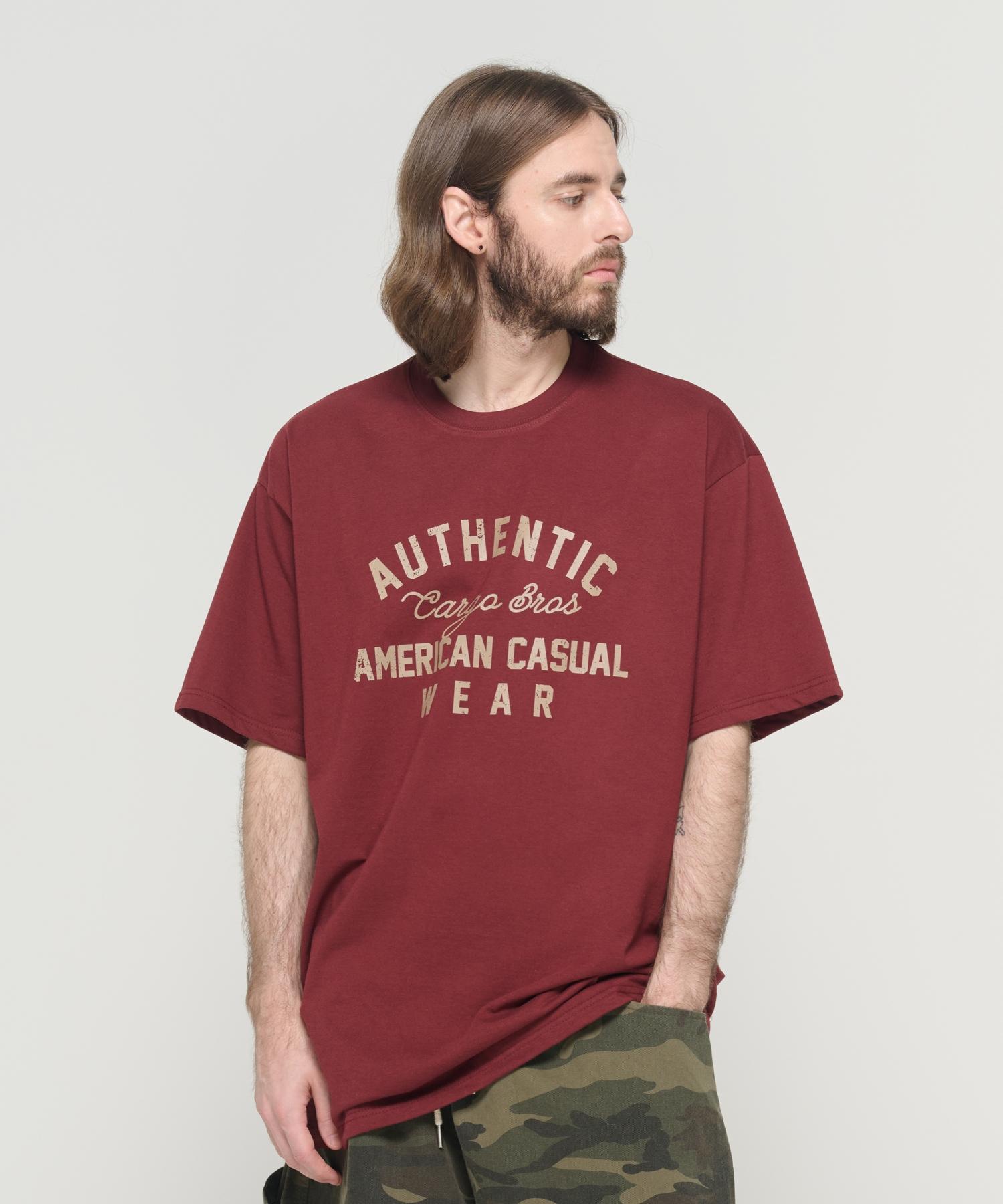 Cargo Bros American Authentic Short Sleeve T-Shirt (Wine) Xl