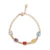 Color Zircon Bracelet, Simple and Versatile Thin Chain Women's Versatile Birthday Party Fashion High-end Jewelry