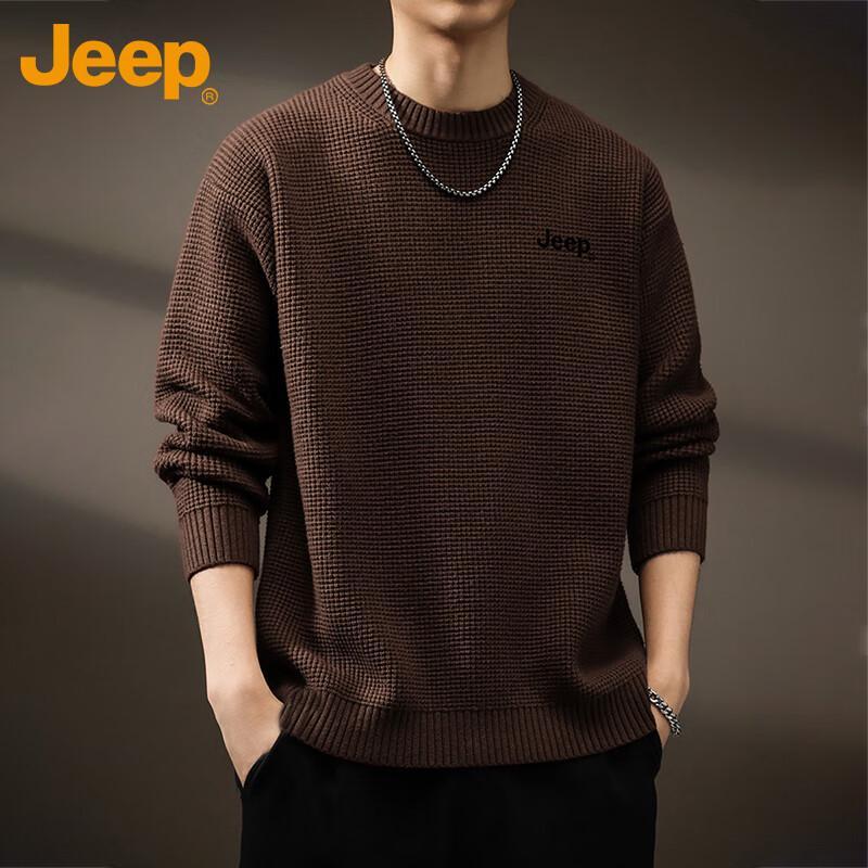 Jeep Men's Retro Loose Fit Pullover Sweater