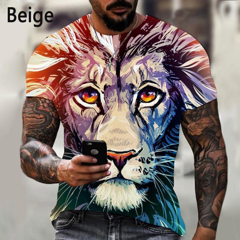 Fashion animal wolf 3D printed T-shirt for men and women summer casual short sleeved cool wolf shirt top