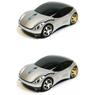 Wireless USB for Sports Set Car-shaped Mouse, Silver, Cars, Silent, Optical, 2-Piece