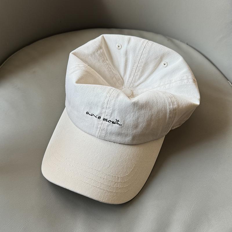 American New Letter Soft Top Embroidered Baseball Cap Showing Off The Face of Women with Casual and Versatile Sun Protection Cap Trendy Men
