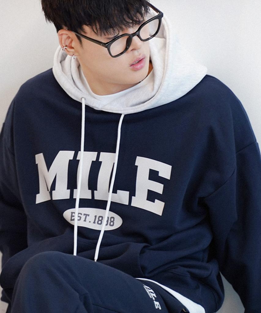 Mile Est Mix Sweat Hoodie [Navy]