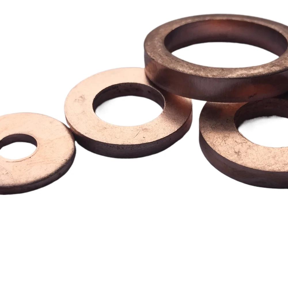 

M5 M6 M8 M10 M12 M14 M16 Purple Copper Gasket Thickness 2.5mm Gasket Pressure Gauge Gasket for Ships 6x10x2.5 10pcs