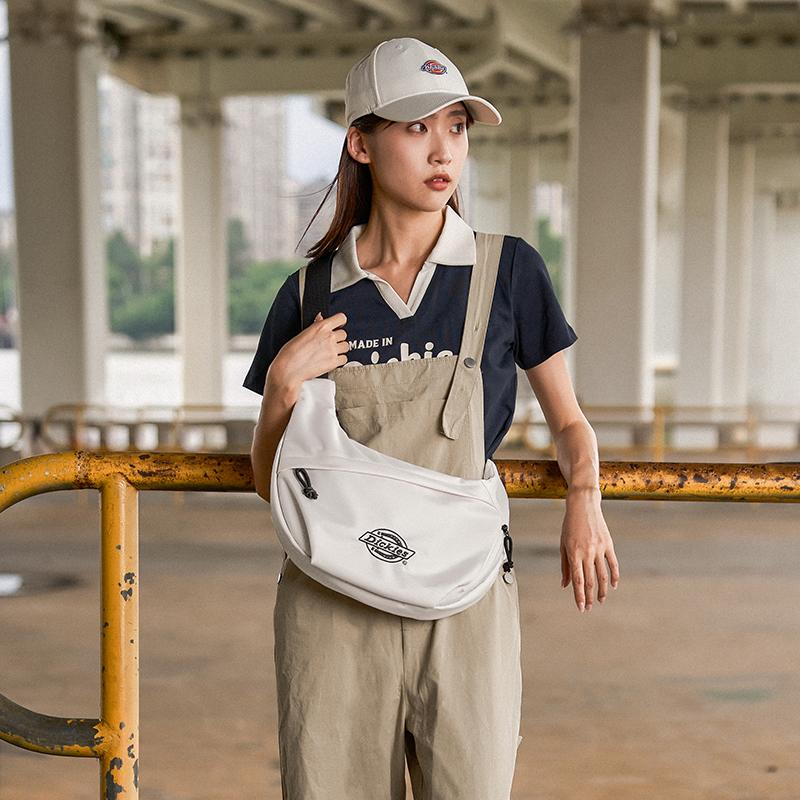 New Dickies Polyester Shoulder Bag, Crossbody Bag Regular Unisex Black/Light Khaki DK-C055