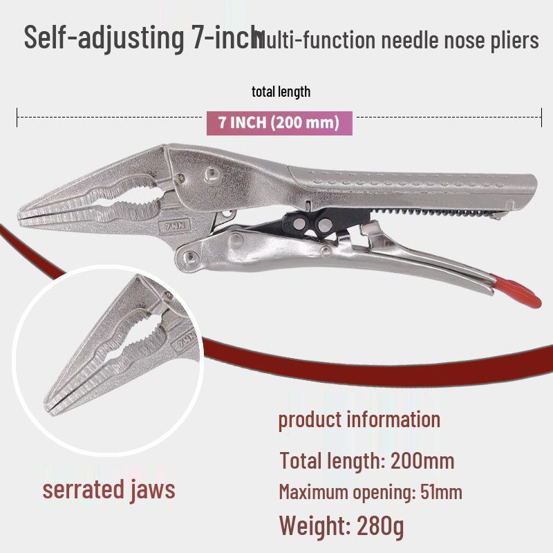 Hanson Adaptive High-Leverage Self-Adjusting Pliers with Quick-Locking Mechanism