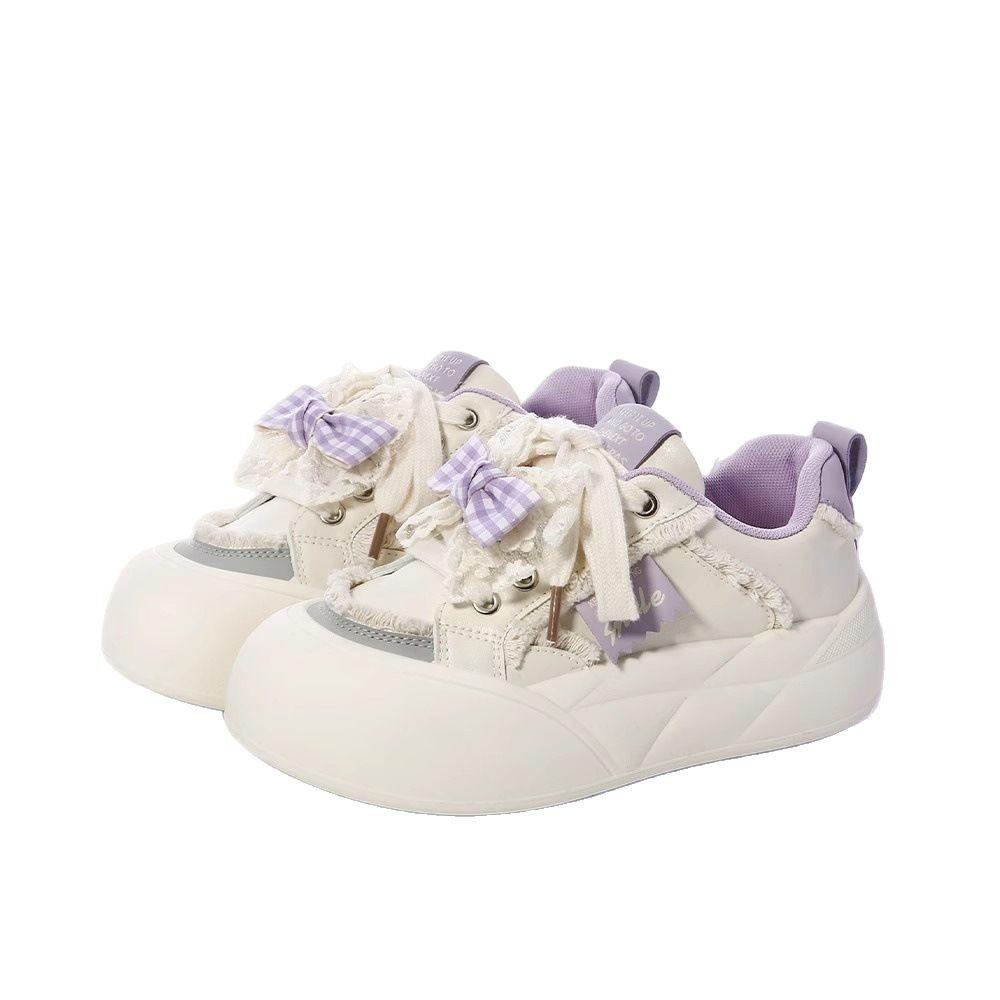 2025 spring and autumn fashion versatile little white shoes viral trends board shoes soft sole sports shoes cute soft cute bread shoes