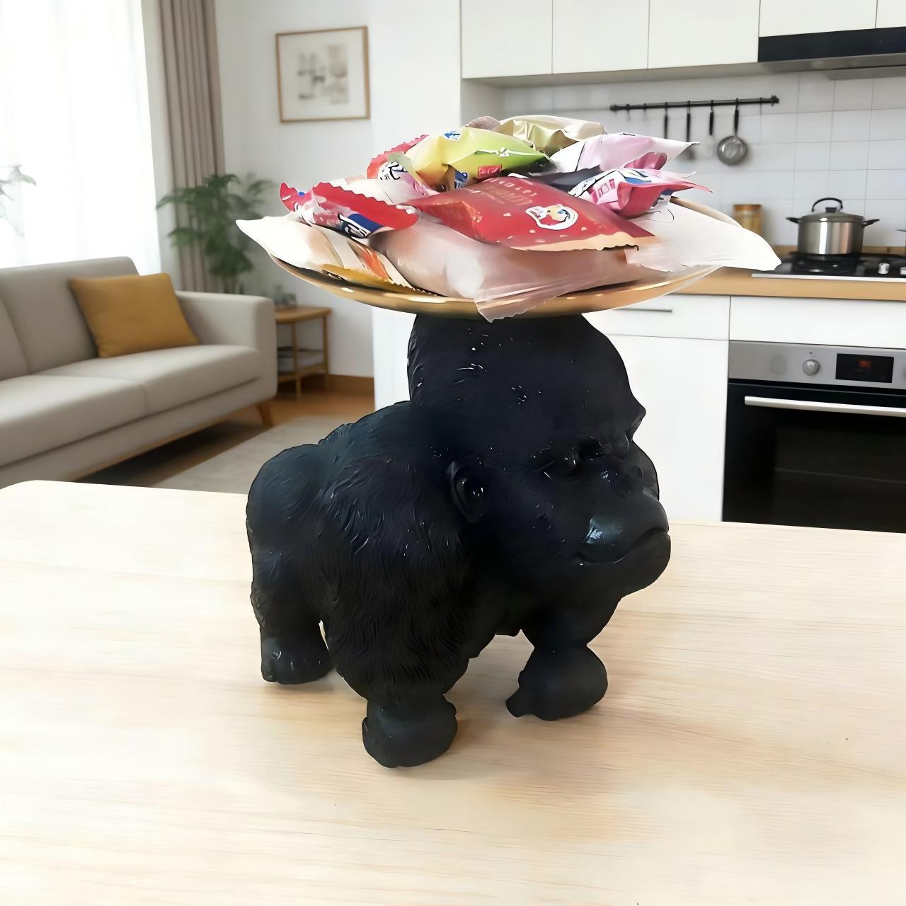 

Classic Resin Orangutan Candy Dish/Cake Stand for Home, Office, and Holiday Décor чорний