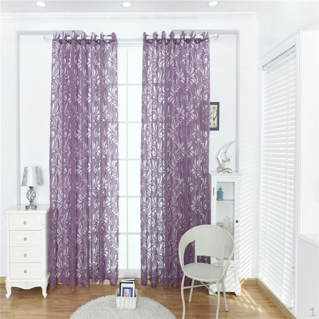 Grommet Floral Textured Bay Window