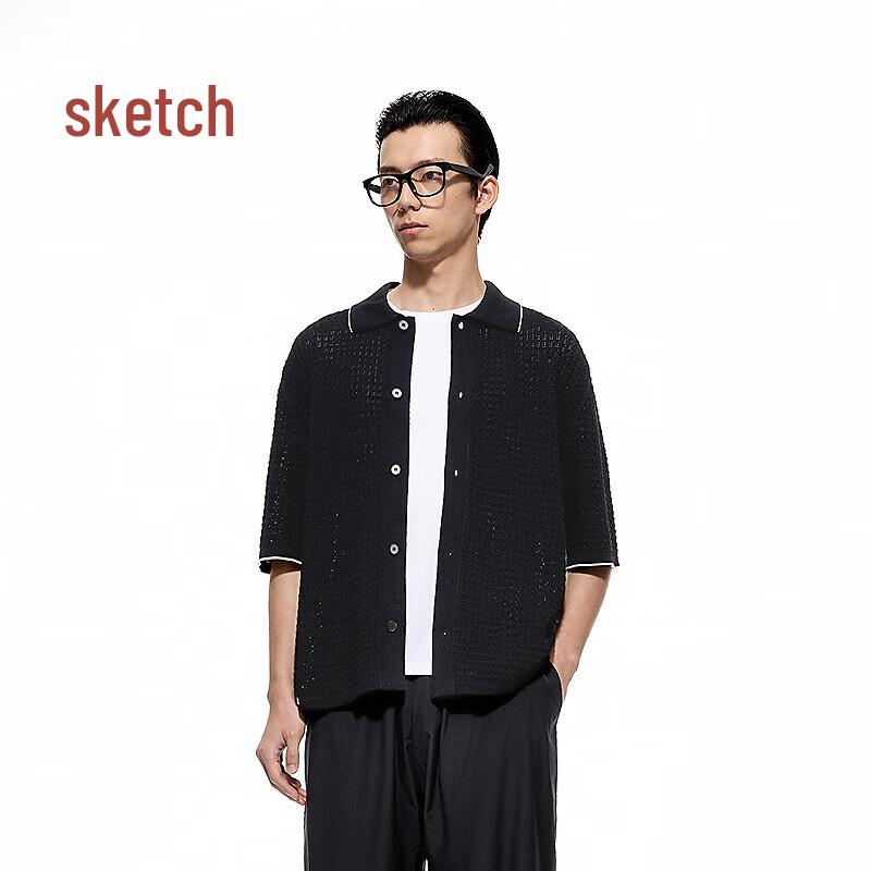 

Мужской хлопковый кардиган-поло с рукавом средней длины CROQUIS L