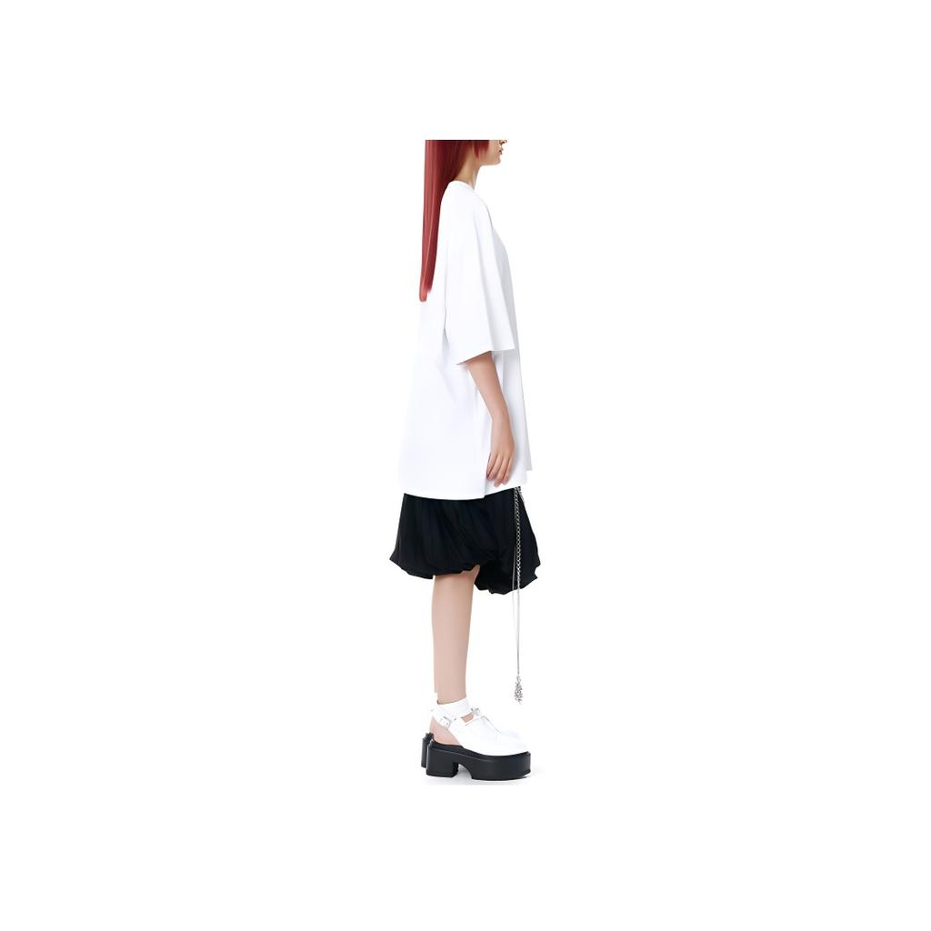 We11done Ss22 Star Pattern Printed Rhinestone Logo Short Sleeve T-Shirt Unisex Tops White WD-TT1-22-626-U-WH