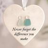 5Pcs Heart-Shaped Sea Glass Friendship Decor Timeless Friendship Heart Keepsake for Best Friends Ceramics Heart Ornament for Christmas Tree
