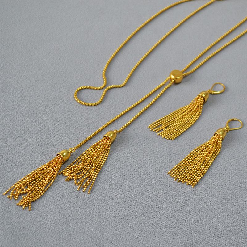 

Retro Minimalist Double Tassel Adjustable Sweater Necklace
