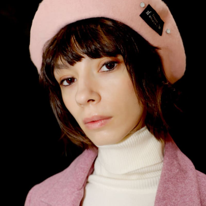 DAMAGE MNEMONIC Pink Beads Beret