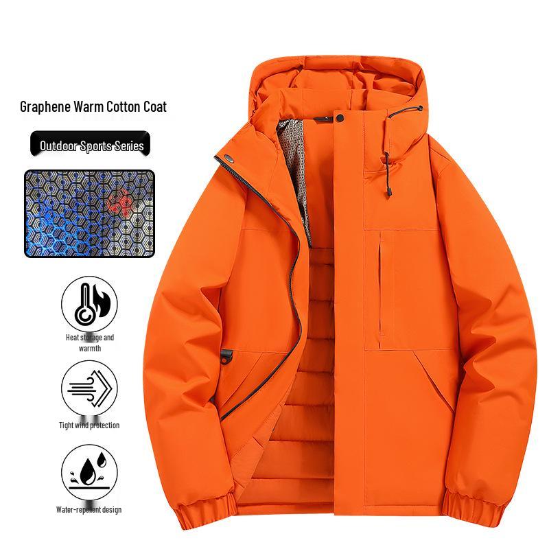 Graphene-Lined Men's Windproof Winter Jacket: Thick, Warm, Waterproof Outdoor Coat