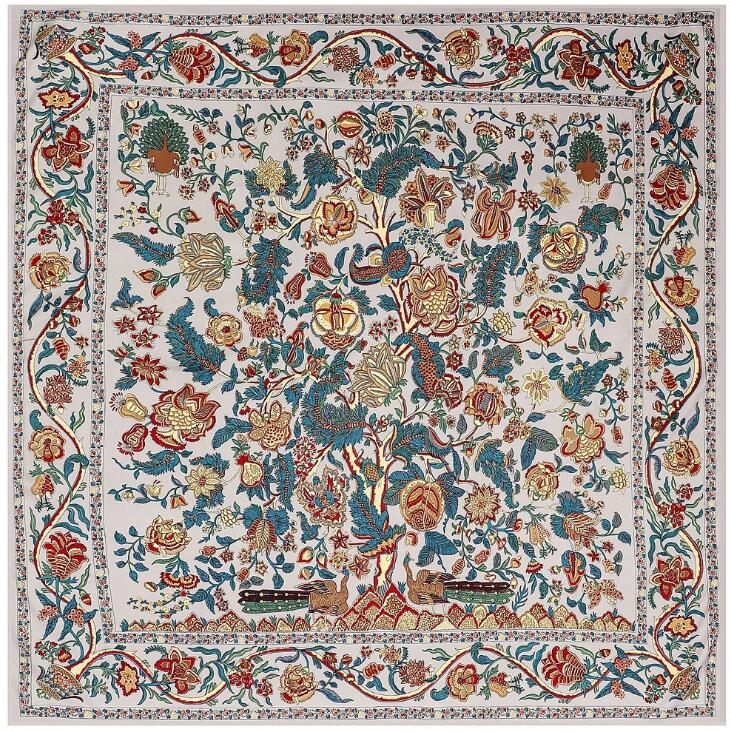 New Silk Scarf Women Large Shawls Stoles Tree Print Square Scarves Echarpes Foulards Femme Wrap Bandanas 130*130CM