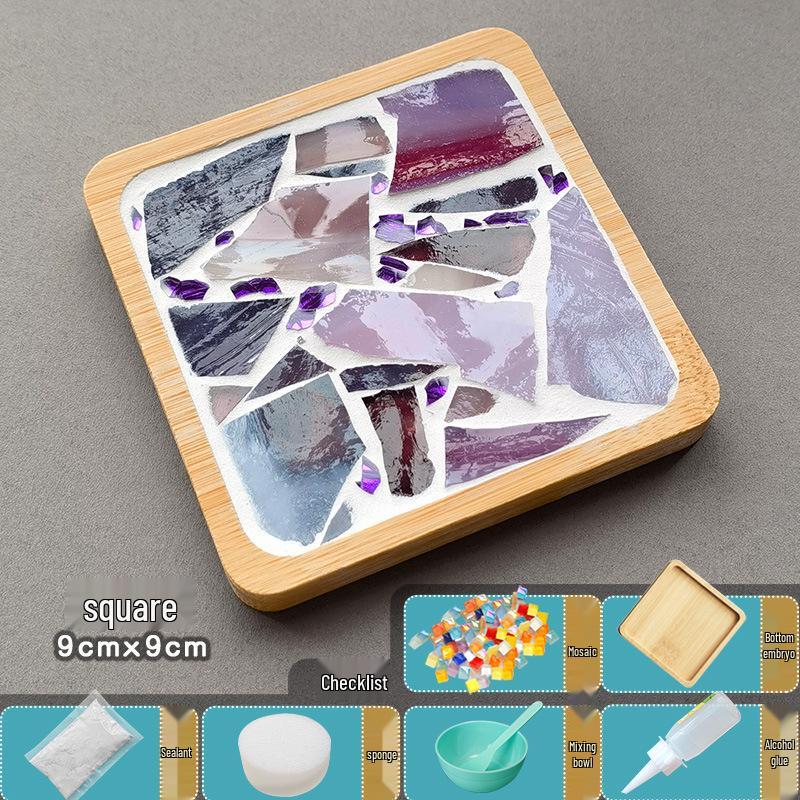 Bamboo Mosaic Coaster DIY Kit for Students and Kids